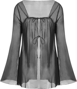 Mesh Knotted Solid Cover Up Top