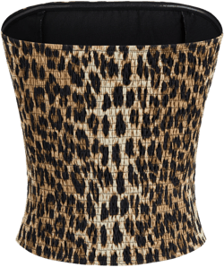 Strapless Leopard Shirred Tube Top