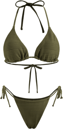 Halter Tie Side Bikini Swimsuit & Cover Up Top