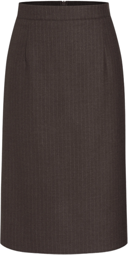 Mid Rise Striped Split Midi Skirt