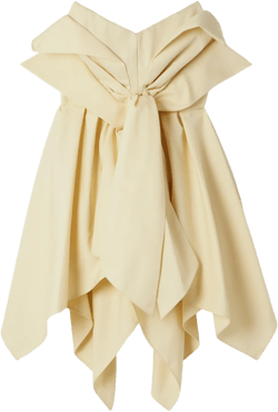 Bow-embellished off-the-shoulder twill top
