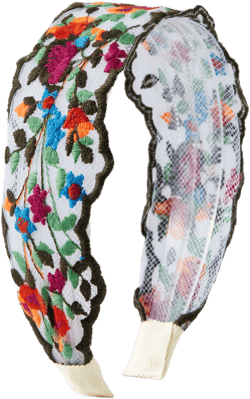 FLORAL EMBROIDERED HEADBAND