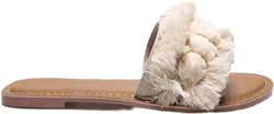 Nude Tassel Pom Pom Mule Sandal