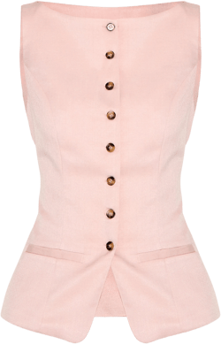  Light Pink Tailored Woven Boatneck Vest