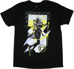 Marvel Rivals Storm T Shirt In Game Logo Adult Short Sleeve Graphic Tee (Large) Black