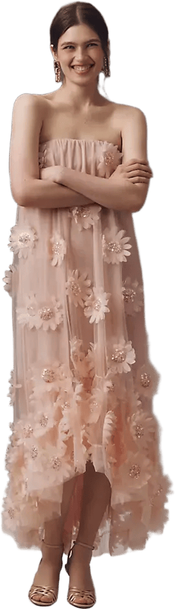 Helsi Athena Strapless 3D Floral Maxi Dress
