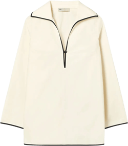 contrast-stitch poplin tunic