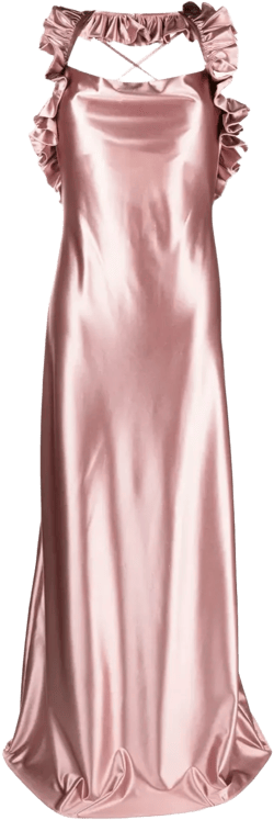 Iris satin ruffled maxi dress