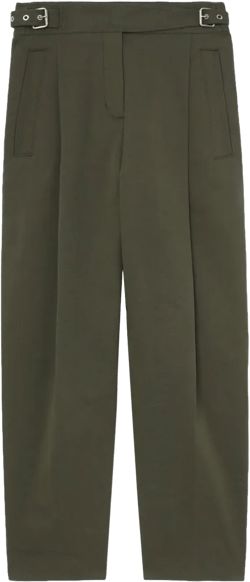 high-waisted belted cropped trousers