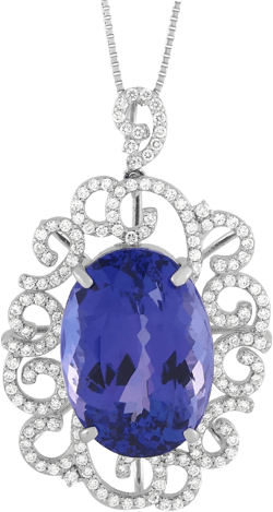 platinum diamond and tanzanite necklace