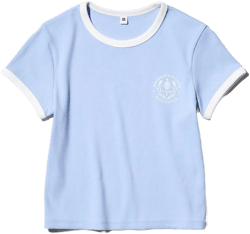 Soft Ribbed Graphic Mini T-Shirt | Contrast Trim