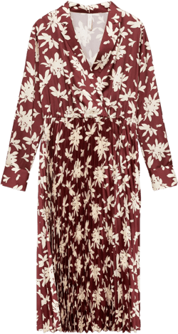Printed pleated dress