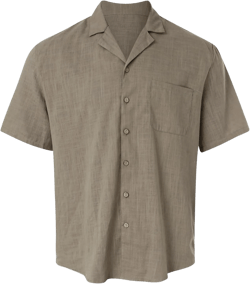 Generic Mens Button Down Shirts Summer Casual Beach T-Shirts Short Sleeve V-neck Lapel Tops Solid Color Loose Comfy Tees Medium Army Green