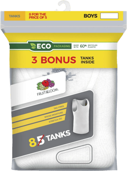 Fruit of the Loom Boys' White Tank Top Undershirts, 5+3 Bonus Pack