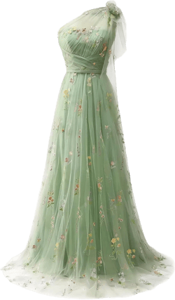 Flower Embroidery Tulle Long Prom Dresses Sweetheart Bridesmaid Dress Fairy Ball Gown A Line Homecoming Dress 10 05-green