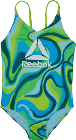 Reebok Girls Strappy Back V Neck Swimsuit, Sizes 4-18
