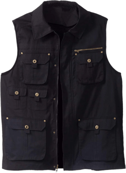 Boulder Creek by KingSize Men's Big & Tall 9 Pocket Twill Utility Vest X-Large Tall Black