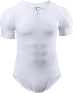 CutiePlusU Men's Short Sleeve Onesie Cotton Button Crotch Bodysuits Adult Snaps Crotch Onesies White Small