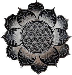 Flower of Life sacred geometry yantra patch ~7inch white mandala