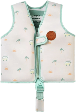 SARO Aloha Swim Vest for Toddlers (1-3 Years): Tropical Print, Safe & Comfortable - Gray