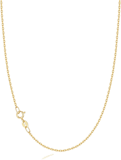 Jewlpire Italian 1.3mm Cable Chain 925 Sterling Silver Chain Necklace for Women, 18k Over Gold Chain for Women Jewelry for Woman 14 16 17 18 20 22 24 Inch 16 inch (Women's Choker Length） Yellow Gold