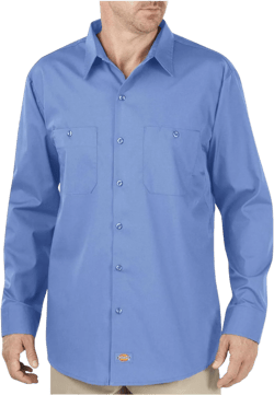Dickies Occupational Workwear LL516LWS LL516 Long Sleeve Premium Performance Shirt, Fabric, Small, Light Blue Dow