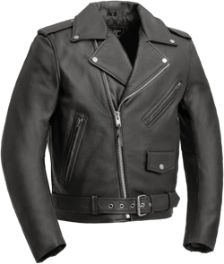 First Mfg Co - SuperStar - Men's Motorcycle Biker Riding Black Leather Jacket