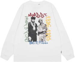 Men Long Sleeve Shirt Printed Long Sleeve Bottoming T-shirt Men and Women Vintage Basic All-Matching Long Sleeve