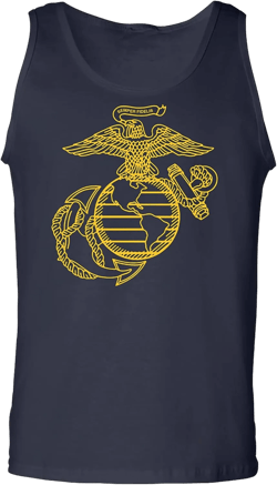USMC Eagle Globe and Anchor Adult Tank Top Large Navy