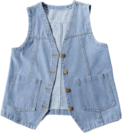 Peaceglad Womens Casual Jean Vest V Neck Open Front Button Down Sleeveless Denim Jacket with Pockets Blue X-Large