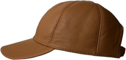 Genuine Leather Baseball Cap Adjustable Strap Plain Real Lambskin Leather Hat Sports Visor Copper Leather