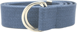 Deal Fashionista D Ring Webbed Cotton Canvas Belt 1.25" with Metal Tip Large Navy Blue