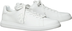 Tory Burch Women's Double T Howell Court Sneakers 5.5 Titanium White/Creta