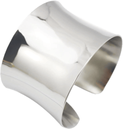 Silver Wide Grooved Cuff Bangle for Women Lady Stainless Steel Shiny Punk Bracelet style 3