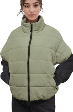Waitfairy Women's Puffer Vest Winter Quilted Jackets Lightweight Stand-up Collar Outwear with Pocket