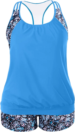 Holipick Plus Size Tankini Swimsuit for Women Two Piece Tummy Control Bathing Suit Blouson Racerback Tankini Top with Shorts : Clothing, Shoes & Jewelry