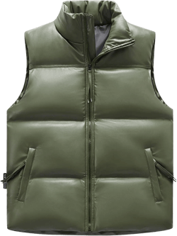 Men's Outerwear Vests Winter Puffer Standing Collar Down Cotton Slim Fitting Vest For Casual Outdoor, M-5XL Medium An1-army Green