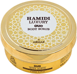 Hamidi Luxury Oud Body Scrub For Women 250ML (8.4 OZ) Exfoliating Body Scrub For Soft And Smooth Skin, Made With Naturally Derived Ingredients For Gentle, Effective And Radiant Skin Care