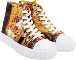 Women's High Top Platform Lace Up Canvas Van Gogh Shoes - Casual Fashion & Walking Sneakers | Famous Print Art 7.5 The Kiss