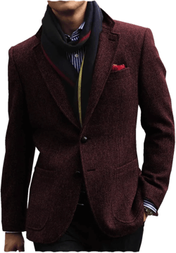 Men's Tweed Blazer Jacket Retro 2 Button Herringbone Casual Sport Coat Prom Jackets 5X-Large Burgundy