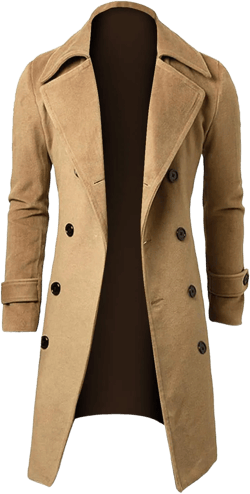 Ymosrh Mens Winter Jackets Men Slim Stylish Trench Coat Double Breasted Long Jacket Coat Leather Jacket