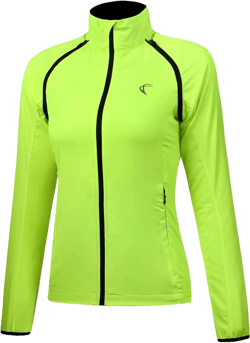 J.CARP Women's Packable Windbreaker Jacket, Super Lightweight and Visible, Outdoor Active Cycling Running Skin Coat XX-Large Convertible - Yellow