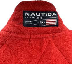 Nautica Nautech Women's Size S Vest Made in USA Regular Fit Fleece Red Quilted