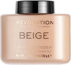 Makeup Revolution Loose Baking Powder, for Medium Skin Tones, Balances Skin Tone & Banishes Shine, Matte Finish, Beige, Vegan & Cruelty-Free, 1.12 Oz/32g