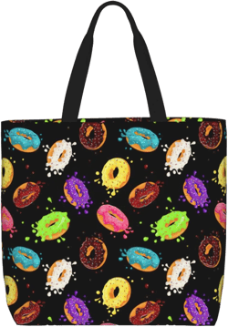 Labrador Retriever Dogs Print Fashion Tote Bag,Travel Handbag For Women, Hobo Bags, Work Shoulder Bags Crossbody Bag Donut One Size