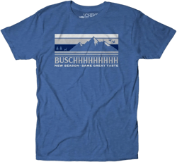 Buschhh T-Shirt – Funny Busch Beer Drinking Graphic Tee Large Blue