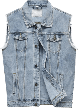 Denim Vest Jacket for Men Fashion Stretchy Trucker Sleeveless Jean Outerwear XX-Large Light Blue