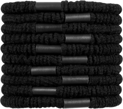 10 Pcs Hair Ties - Elastic Hair Bands - Stretchy Hair Ties No Damage - Women Hair Ties For Thick Hair - Black