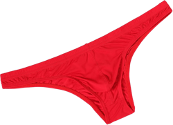 MuscleMate Men's Bikini Underwear, Men's Thong Underwear, No Visible Lines, Men's Thong G-String Undie Medium Red