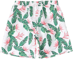Family Matching Swimsuit Mommy and Me Bikini Set Floral Bathing Suit Summer Beach Swimwear Little Boys 2-3T Green Leaves